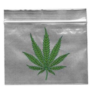 Schnellverschlußbeutel klar, mit Hanfblatt 100Stk 55x65mm 50µ stark