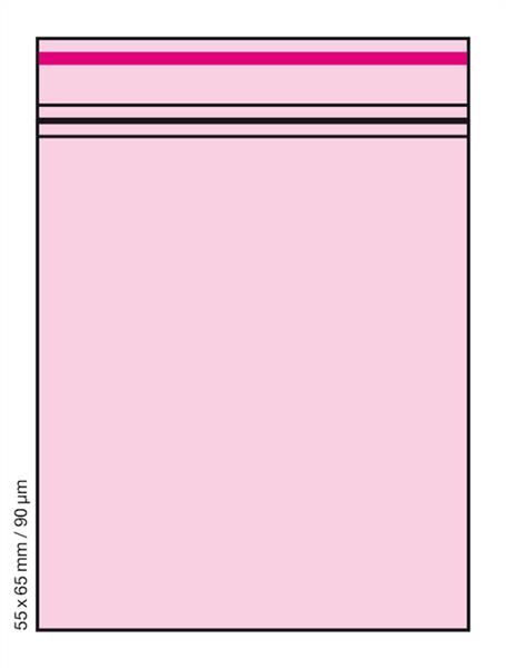 Tütchen, 90um, 55×65 VE 1×100 TRANSPARENT ROSA