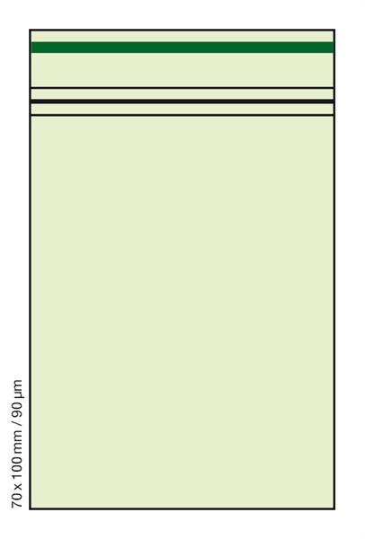 Tütchen, 90um, 70×100 VE 1×100 TRANSPARENT GRÜN – GREEN