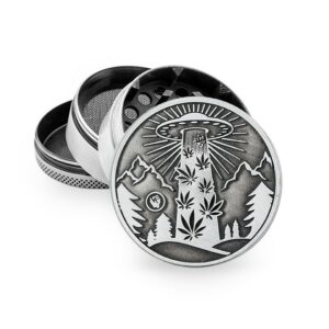 FIRE-FLOW™ Metal Grinder Silver 420 Aliens Ufo (⌀50 mm / 4-parts