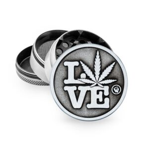 FIRE-FLOW™ Metal Grinder Silver 420 Love (⌀50 mm / 4-parts)